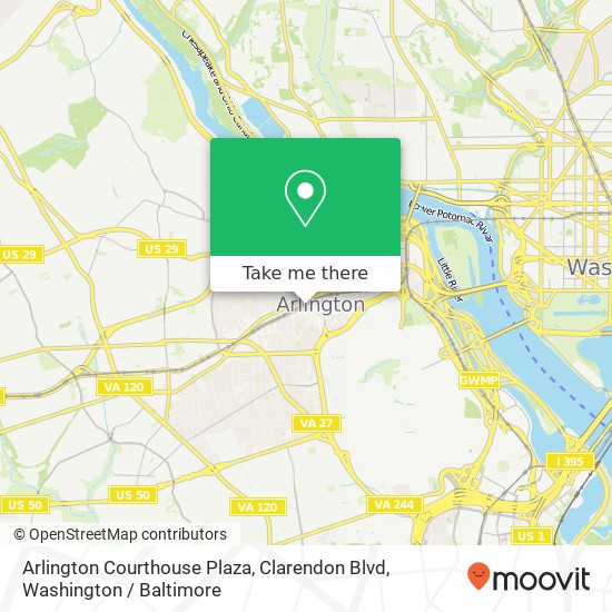 Mapa de Arlington Courthouse Plaza, Clarendon Blvd