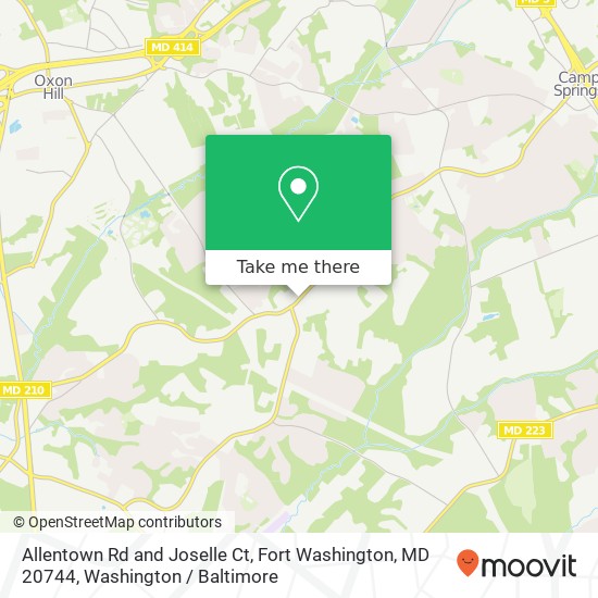 Allentown Rd and Joselle Ct, Fort Washington, MD 20744 map