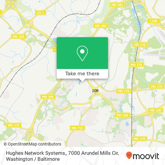 Mapa de Hughes Network Systems,, 7000 Arundel Mills Cir
