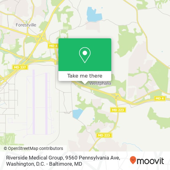 Mapa de Riverside Medical Group, 9560 Pennsylvania Ave