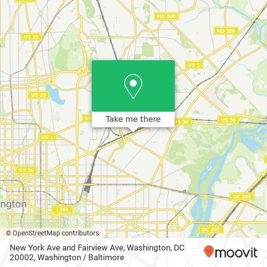 New York Ave and Fairview Ave, Washington, DC 20002 map
