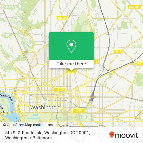 Mapa de 5th St & Rhode Isla, Washington, DC 20001