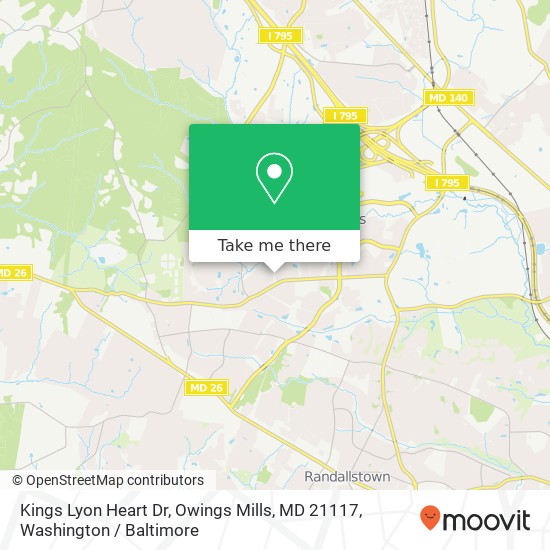 Kings Lyon Heart Dr, Owings Mills, MD 21117 map