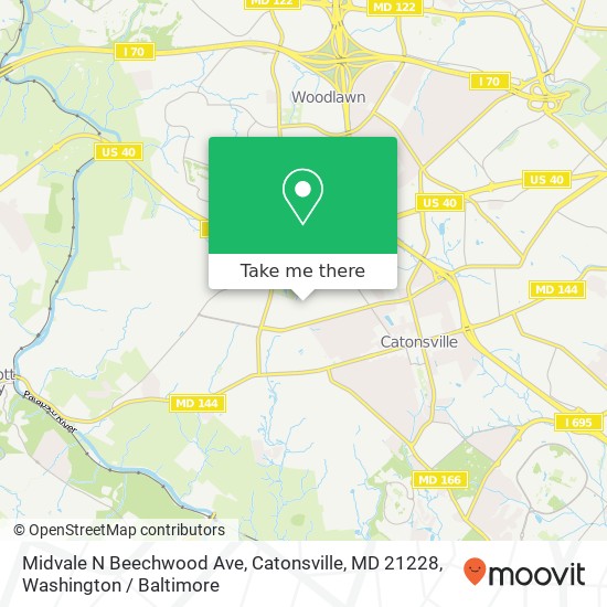Midvale N Beechwood Ave, Catonsville, MD 21228 map