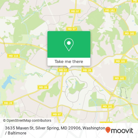 Mapa de 3635 Maven St, Silver Spring, MD 20906