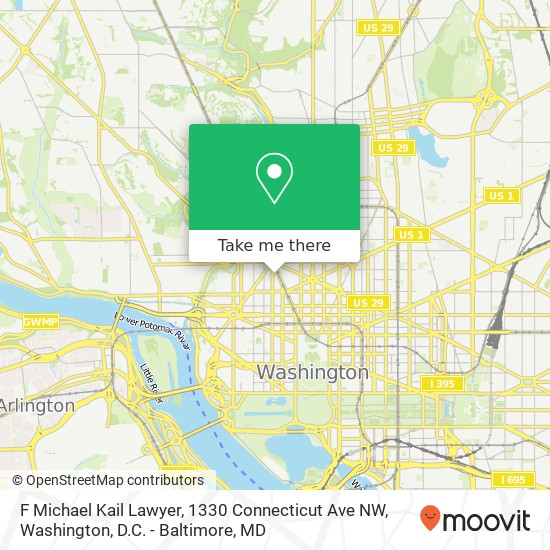 F Michael Kail Lawyer, 1330 Connecticut Ave NW map