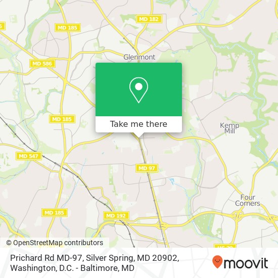 Mapa de Prichard Rd MD-97, Silver Spring, MD 20902