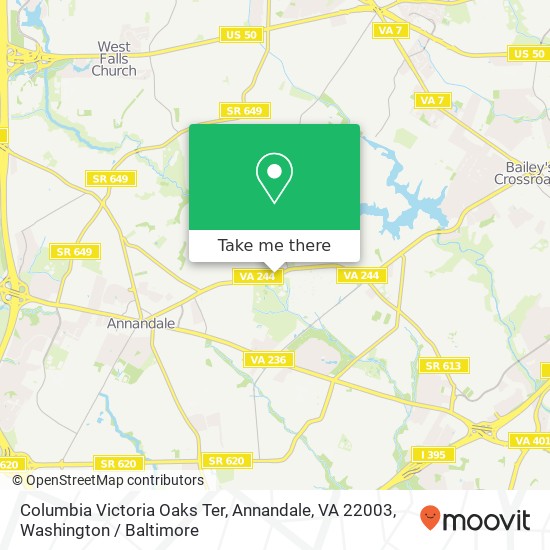 Mapa de Columbia Victoria Oaks Ter, Annandale, VA 22003