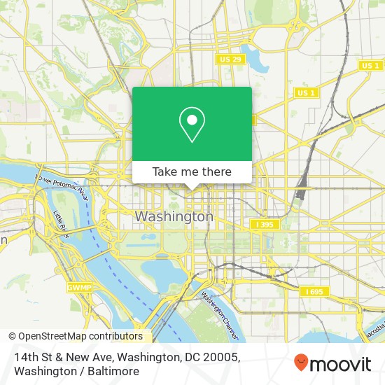 Mapa de 14th St & New Ave, Washington, DC 20005