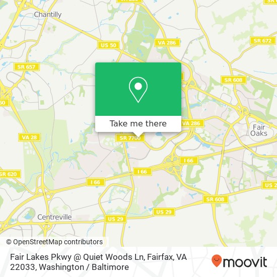 Fair Lakes Pkwy @ Quiet Woods Ln, Fairfax, VA 22033 map