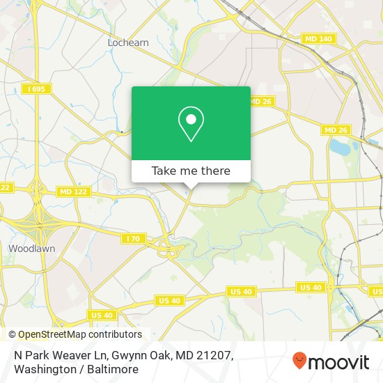 N Park Weaver Ln, Gwynn Oak, MD 21207 map