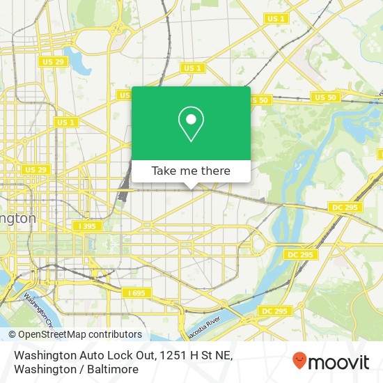 Mapa de Washington Auto Lock Out, 1251 H St NE