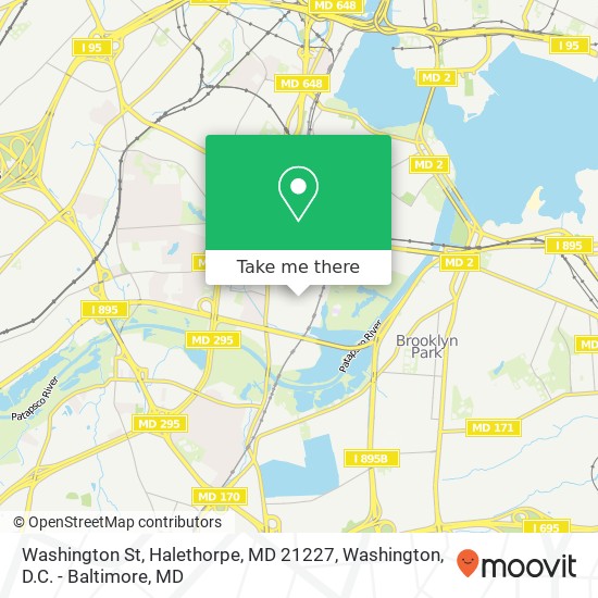 Mapa de Washington St, Halethorpe, MD 21227