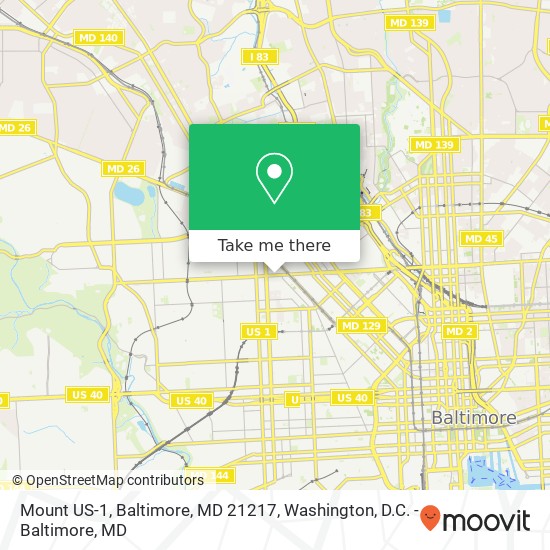 Mapa de Mount US-1, Baltimore, MD 21217