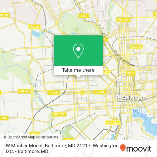 W Mosher Mount, Baltimore, MD 21217 map