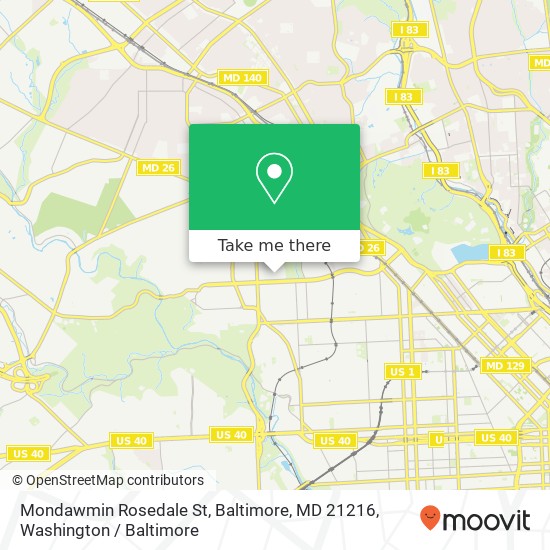 Mondawmin Rosedale St, Baltimore, MD 21216 map
