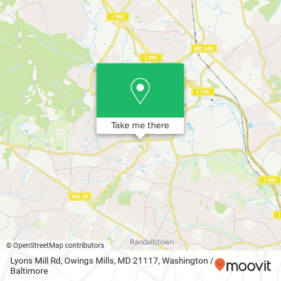 Lyons Mill Rd, Owings Mills, MD 21117 map