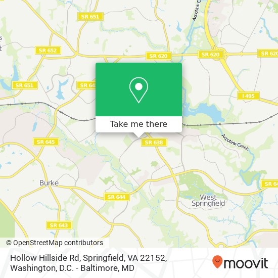 Hollow Hillside Rd, Springfield, VA 22152 map