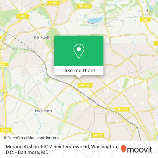 Mapa de Memon Arshan, 6317 Reisterstown Rd