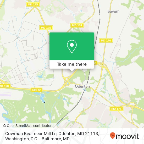 Mapa de Cowman Bealmear Mill Ln, Odenton, MD 21113