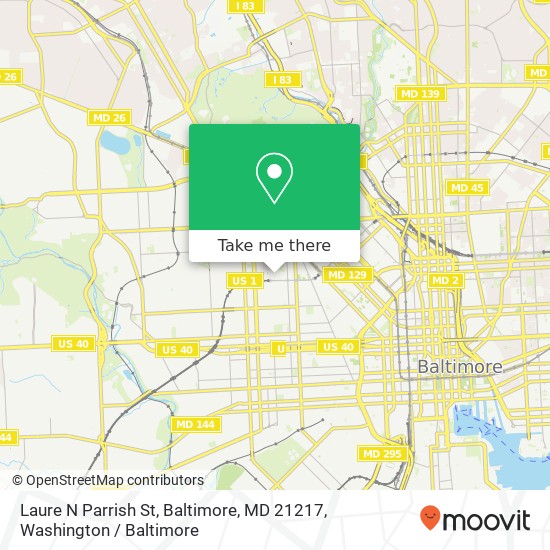 Mapa de Laure N Parrish St, Baltimore, MD 21217