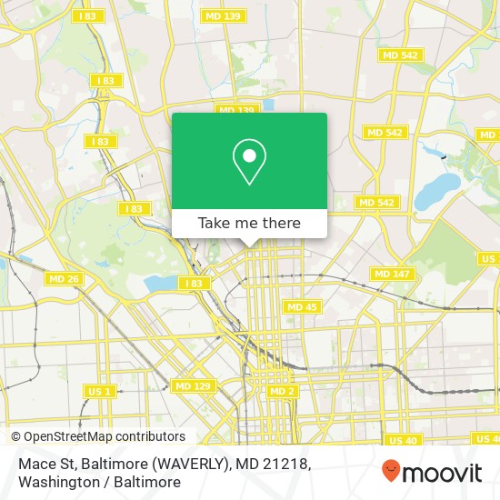 Mapa de Mace St, Baltimore (WAVERLY), MD 21218