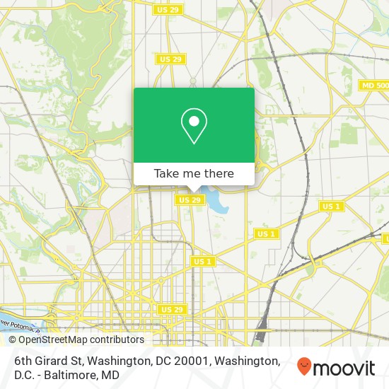 Mapa de 6th Girard St, Washington, DC 20001