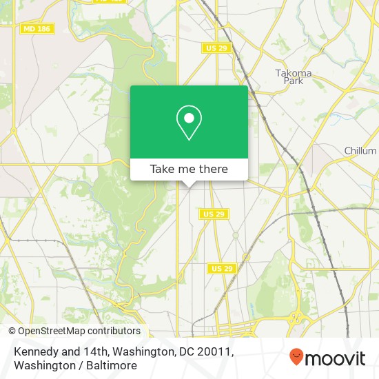 Mapa de Kennedy and 14th, Washington, DC 20011