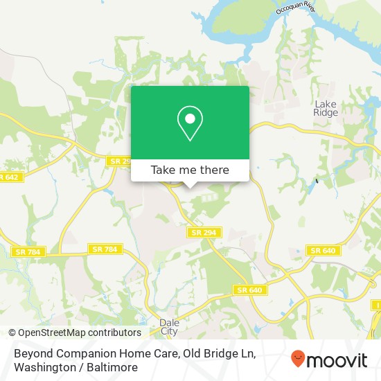 Mapa de Beyond Companion Home Care, Old Bridge Ln