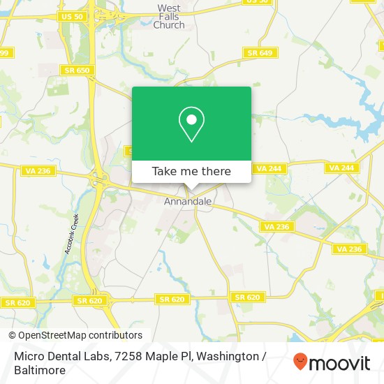 Mapa de Micro Dental Labs, 7258 Maple Pl