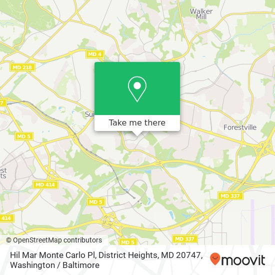 Mapa de Hil Mar Monte Carlo Pl, District Heights, MD 20747