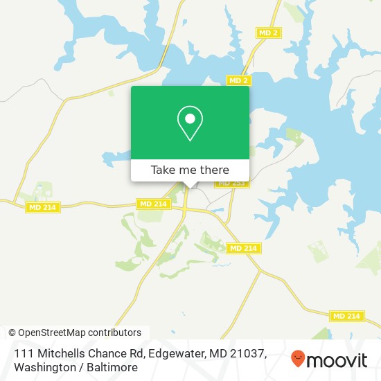 Mapa de 111 Mitchells Chance Rd, Edgewater, MD 21037