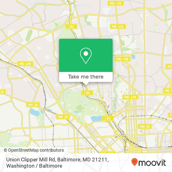 Union Clipper Mill Rd, Baltimore, MD 21211 map
