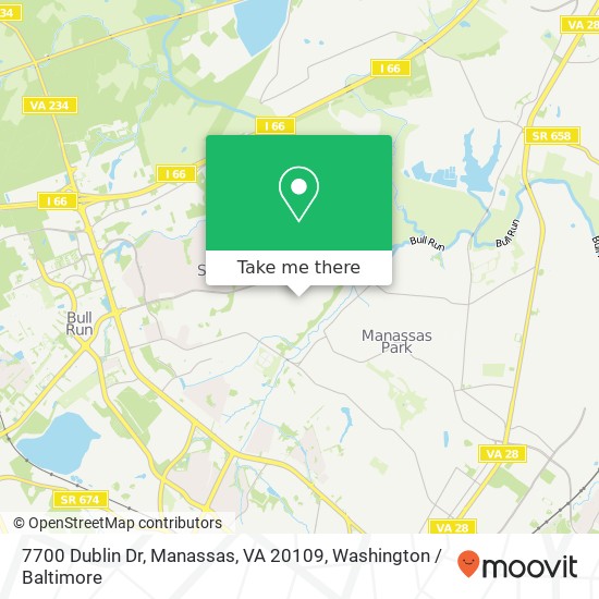 Mapa de 7700 Dublin Dr, Manassas, VA 20109