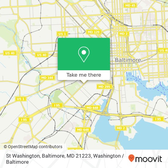 St Washington, Baltimore, MD 21223 map