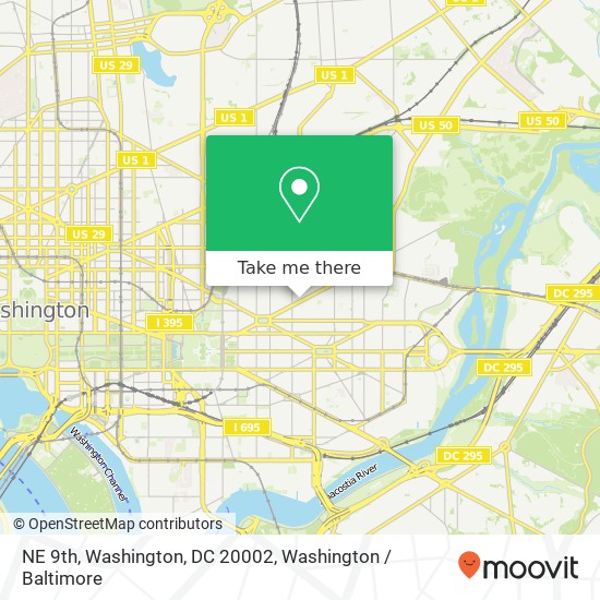 Mapa de NE 9th, Washington, DC 20002