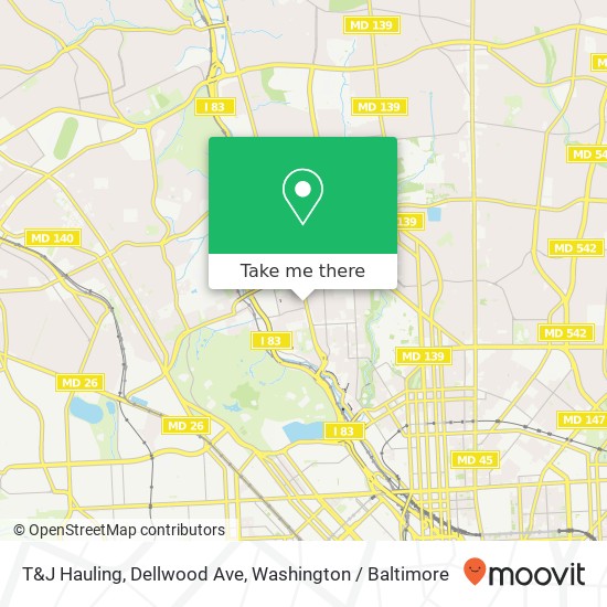 T&J Hauling, Dellwood Ave map