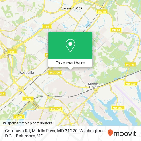 Mapa de Compass Rd, Middle River, MD 21220