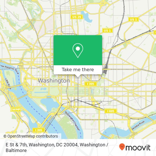 E St & 7th, Washington, DC 20004 map