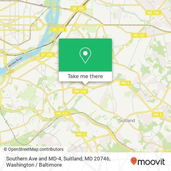 Southern Ave and MD-4, Suitland, MD 20746 map