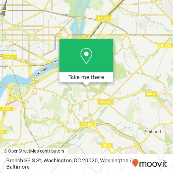 Mapa de Branch SE S St, Washington, DC 20020