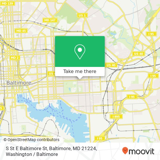 S St E Baltimore St, Baltimore, MD 21224 map