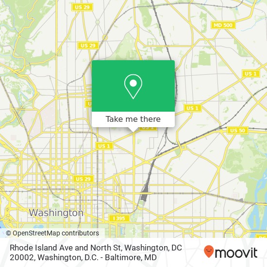 Mapa de Rhode Island Ave and North St, Washington, DC 20002