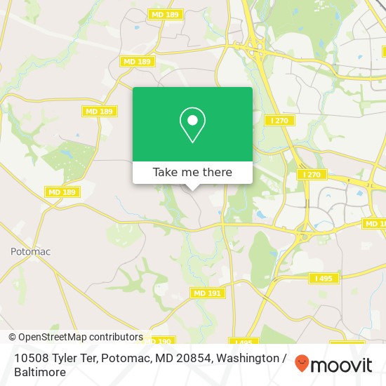 10508 Tyler Ter, Potomac, MD 20854 map