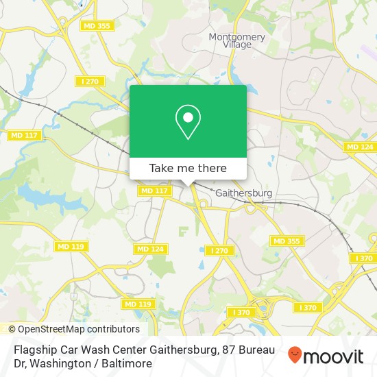Mapa de Flagship Car Wash Center Gaithersburg, 87 Bureau Dr