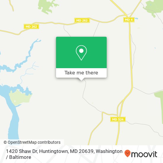 Mapa de 1420 Shaw Dr, Huntingtown, MD 20639