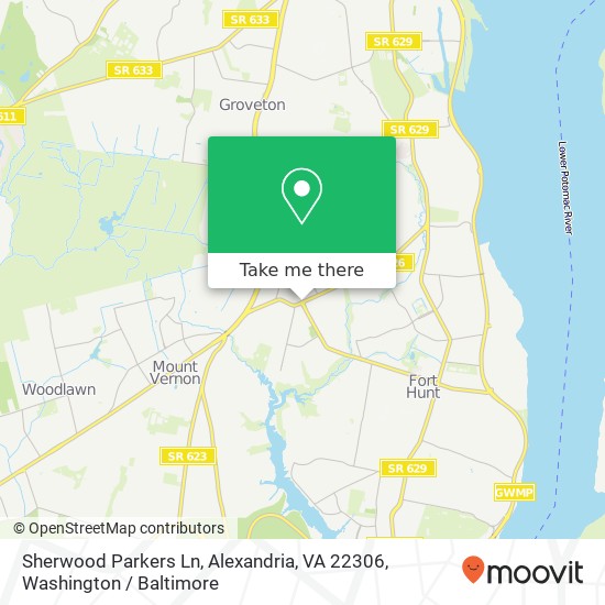 Sherwood Parkers Ln, Alexandria, VA 22306 map