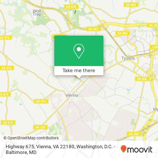 Mapa de Highway 675, Vienna, VA 22180