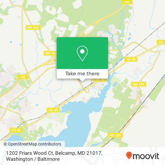 Mapa de 1202 Friars Wood Ct, Belcamp, MD 21017