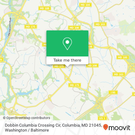Mapa de Dobbin Columbia Crossing Cir, Columbia, MD 21045